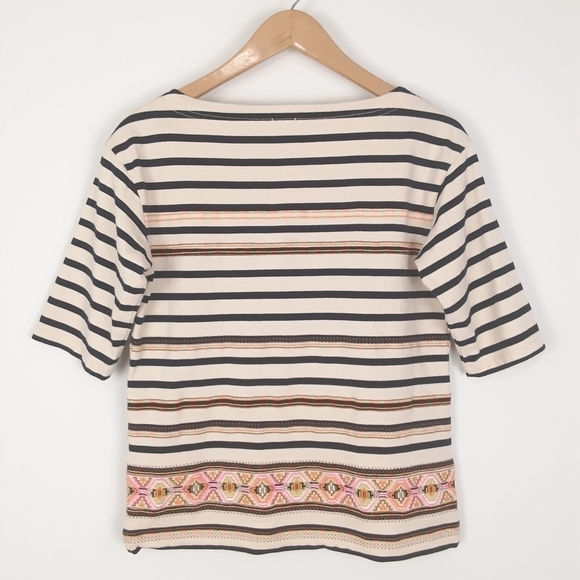 J. Crew Stripe Top With Embroidery Detailing Size Small - Picture 9 of 9